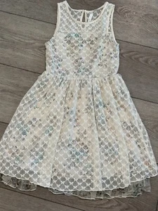 Disney Cinderella Girls Size 12 Lace Overlay Floral Butterfly Dress Tulle - Picture 1 of 8