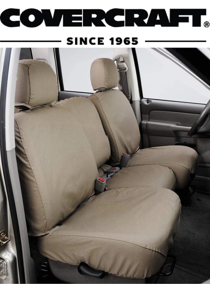 Silverado Suburban Tahoe Sierra Yukon 2010-14 ajuste personalizado cubierta de asiento delantero topo Foto 1 de 2