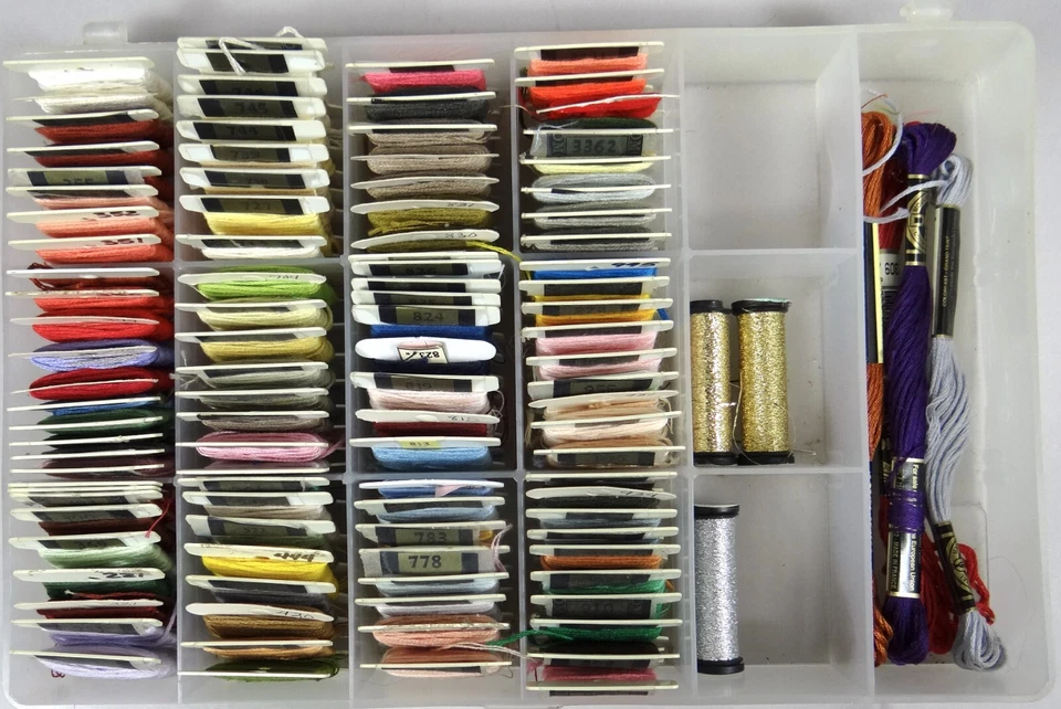 Embroidery Floss Thread Lot 110 Cards Kreinik Metallic Spools Mouline Rainbow - Image 1 of 4