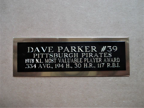Dave Parker Pirates 1978 NL MVP Award Baseball Card Plaque Nameplate 1" X 3" Cover