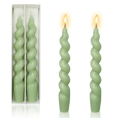 Vela cônica verde espiral castiçais - 7,2 polegadas velas cônicas curtas fofas... - Imagem 1 de 4
