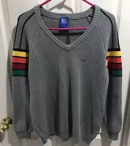 OP Ocean Pacific by Icons Of Culture Gray V-Neck Pullover Sweater Size Small NWT - Picture 1 of 6
