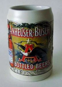 Budweiser 1991 Edition "Budweiser Bottled" Embossed Beer Mug Stein Sanahed #1992 - Picture 1 of 6
