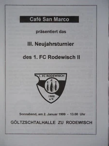 Programm Hallenturnier Jan 1999 Rodewisch Auerbach Schreiergrün Hundshübler SV - Picture 1 of 2