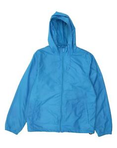 FISHBONE Mens Hooded Rain Jacket UK 38 Medium Blue Polyester BN33