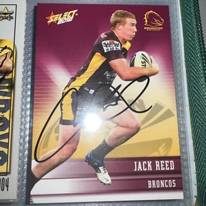 Jack Reed Signed 2012 Select Champions NRL card Brisbane Broncos - Picture 1 of 1