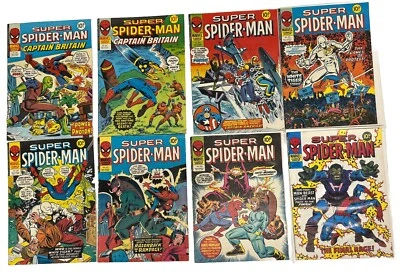 Lote 8 cómics de SUPER SPIDER-MAN 252-54 263-64 271 274 276 Reino Unido en muy buen estado vendedor de Estados Unidos años 70’s Foto 1 de 4