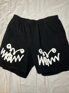 Asspizza ‘23 Logo Black Cotton Shorts Double Sided Size XL - Picture 1 of 4