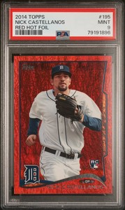 2014 Topps #195 NICK CASTELLANOS RC Rookie RED Hot FOIL PSA 9 MINT Phillies