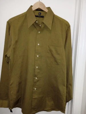 Camisa de vestir con botones Geoffrey Beene para hombre talla grande/16 beige sin arrugas Foto 1 de 4