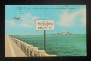 Sección de 11 millas de la década de 1940 cruce sobre Tampa Bay Sunshine Skyway Terra Ceia FL - Imagen 1 de 1