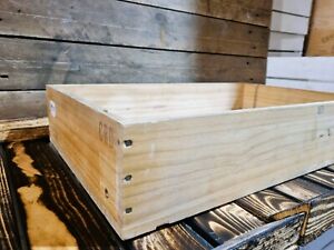 PLAIN Shallow Wooden Wine Box Crate Display Shop Storage Office Trays Home  X 1