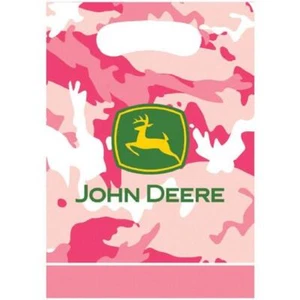 John Deere Pink Camo Tractor Farm Theme Birthday Party Favor Sacks Loot Bags - Picture 1 of 1