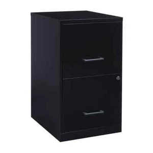 18 in. D 2-Drawer Black Metal Letter Width 14.25 in. W Vertical File Cabinet - Picture 1 of 8