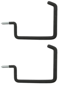 National N112-022 2121BC 9-3/8" Large Storage Screw Hook - Black Vinyl (2 Pack) - Picture 1 of 1