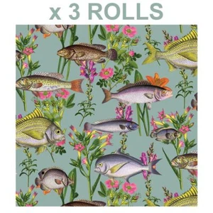 Fish Lagoon Teal Wallpaper Aqua Sea Life Floral Marine Holden Animals x 3 - Picture 1 of 11