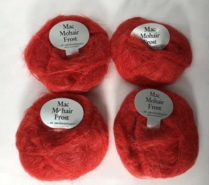 Mac Mohair Frost Jakobsdalsgarn Mohair Wool Yarn 4 Skeins Red Sweden New - Picture 1 of 4