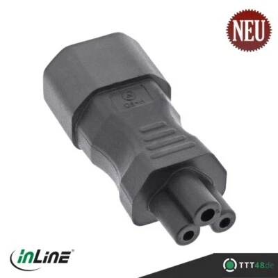 3 x InLine Netzadapter IEC 60320 C14 / C5 3pol.Kaltgeräte Mickey Mouse Notebook - Bild 1 von 2