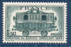 TIMBRES N° 609 NEUF * * GOMME ORIGINE - WAGON 100 ANS DU SERVICE POSTAL AMBULANT - Picture 1 of 1