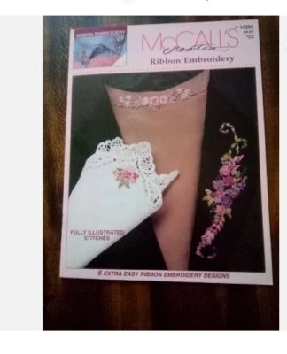 Vtg Rare McCall's Creates Ribbon Embroidery 1994 pattern #14294 only - Image 1 of 4