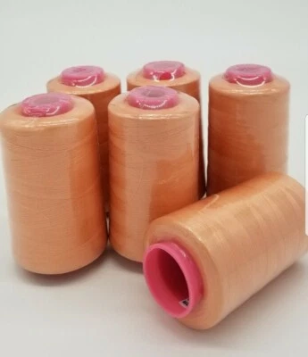 6 Big Spools PEACH Multi Purpose High Quality Sewing Machine Thread T27 S/2 - Image 1 of 4