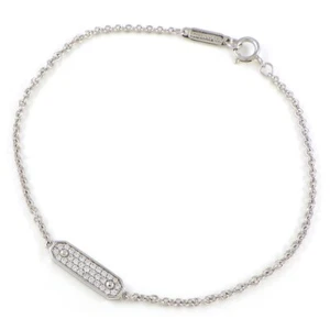 Tiffany & Co. Bracelet Tag Chain Plate Pave Diamond 750(18K) White Gold - Picture 1 of 8