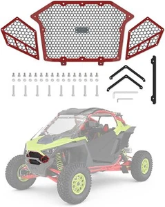 Rejilla de malla frontal de aluminio ROJA para 20-24 Polaris RZR Pro R/Turbo R diseño de 3 piezas - Imagen 1 de 24