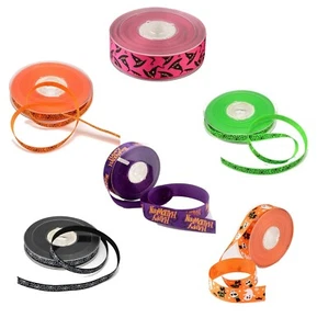 Halloween Themed Ribbon Various Designs Spider Web Friendly Fiends 1 or 2 Metres - Picture 1 of 8