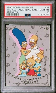 1990 Topps Simpsons ROOKIE #18 The All-American Family Gem Mint PSA 10 POP 6 - Picture 1 of 2