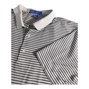 Fairway & Green Pureformance Mens XL Polo White Black Striped 60% Cotton 40% Pol - Picture 1 of 4