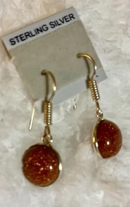 Women's Goldstone 925 Sterling Silver Round Dangle Earring - Picture 1 of 2