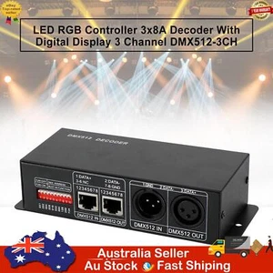 LED RGB Controller 3x8A Decoder With Digital Display 3 Channel DMX512-3CH - Picture 1 of 12