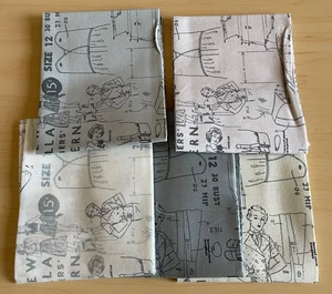 Zen Chic Modern Background More Paper Sewing Pattern Theme 5 Fat Quarters - Picture 1 of 16