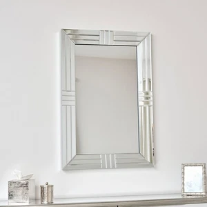Large Frameless Bevelled Rectangular Wall Mirror 60cm x 90cm - Picture 1 of 6