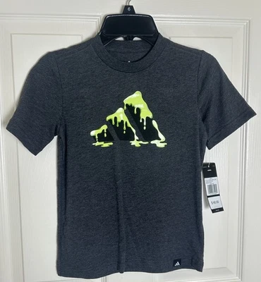 Adidas Niños Conjunto de 2 Piezas Gris Jaspeado Oscuro Slime Logo Camiseta Neón Corto Nuevo con Etiquetas Talla 6 Foto 1 de 2