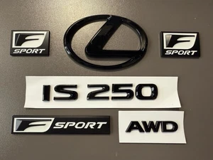 Gloss Black Emblem Badge Logo Trunk F Sport kit Fits 2014 2015 Lexus IS250 AWD - Picture 1 of 21