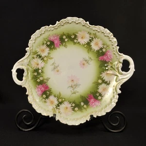 RC Rosenthal Plate Hand Painted White Pink Asters w/Gold 1898-1906 Monbijou Mold - Picture 1 of 12