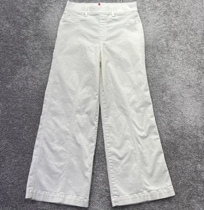 Spanx Jeans Damen XL weiß Naht vorne weites Bein Pull On Hose Stretch 20465R - Bild 1 von 16