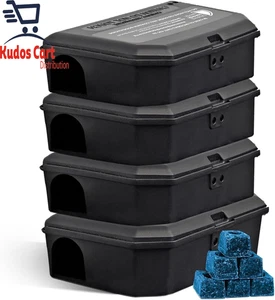 Pre Baited Mouse Boxes Pack of 4 Effective Indoor Mice Trap Pest Control Key - Picture 1 of 8