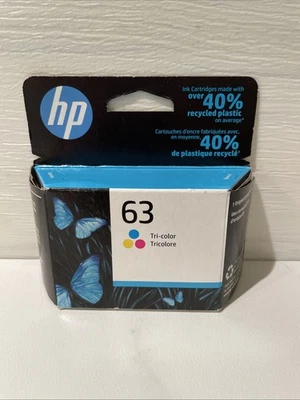 Genuine HP 63 Tri-Color Ink Cartridge Replacement Desk Jet Office Jet EXP 3/2023 - Image 1 of 4