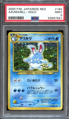 Pokemon Japanese 2000 NEO Azumarill Holo #184 PSA 9 MINT - Image 1 of 2