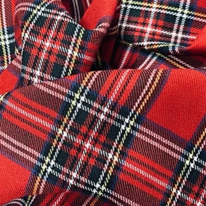 10m Royal Stewart Tartan Check Polyviscose Fabric Scottish Blouse Skirt 60" RED - Picture 1 of 7