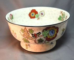England Crown Ducal Large Pedestal Fruit Bowl w/Flowers Art Deco Art Pottery - Picture 1 of 4