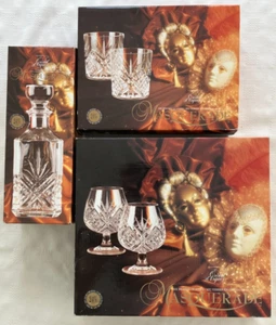 Cristal D'Arques Masquerade Crystal Decanter, 6 Whisky Glasses, 6 Brandy Glasses - Picture 1 of 4