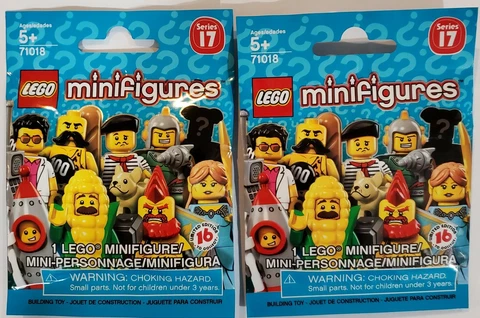 2 LEGO Minifigures Series 17 Unopened Foil Packs 2 LEGO Mini figures Cover