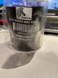 Zebra 2100 Series WAX Ribbon 80mm x 450m (3.15" x 1476') ZB6352192001 - Picture 1 of 4