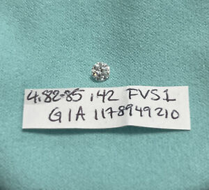 GIA certified .42ct FVS1 Loose round Natural diamond 4.82-4.85x2.95 XXVG