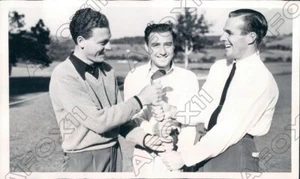 1938 Golfers A Ward Willie Turnesa and Richard Chapman Press Photo - Picture 1 of 2