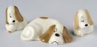 Wr Midwinter Set Of 3 Porcelain Small Basset Hound Dog Figurines Borslem England