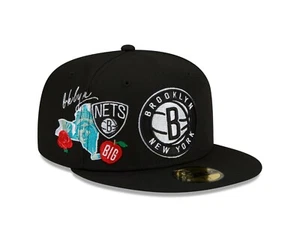 Brooklyn Nets New Era City Cluster State Inspired 59FIFTY Fitted Hat - Black - Picture 1 of 7